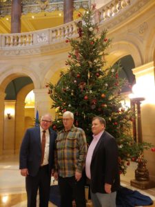 2019 Christmas Tree State Capitol Rotunda with Governor Walz, Ken Olson, and Commissioner Peterson
