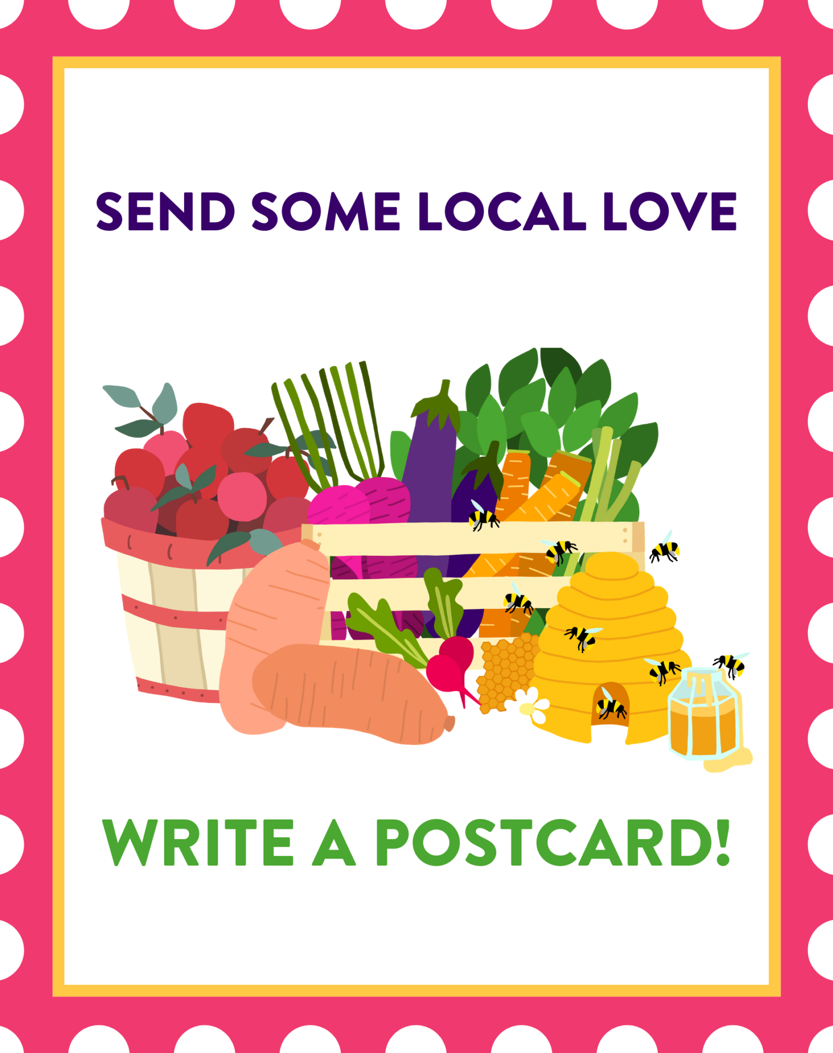 Send Some Local Love: Write a Postcard! sign