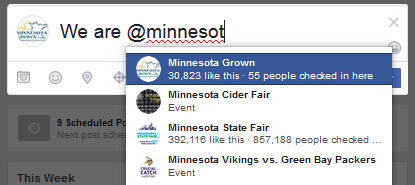TaggingExample_Username Example of how to tag a business on Facebook