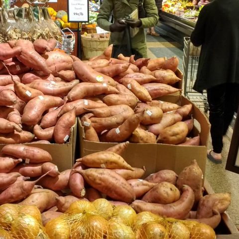 Yams at the grocery store