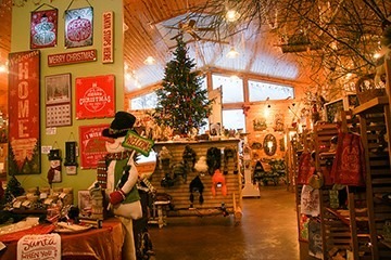 Inside the gift shop with decor, wall hangings and more