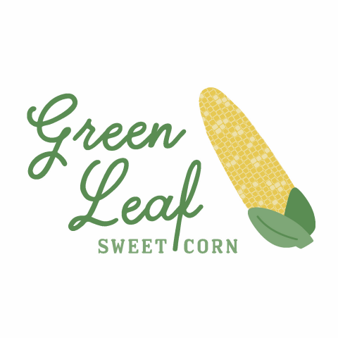 Green Leaf Sweet Corn logo is a cob of sweet corn