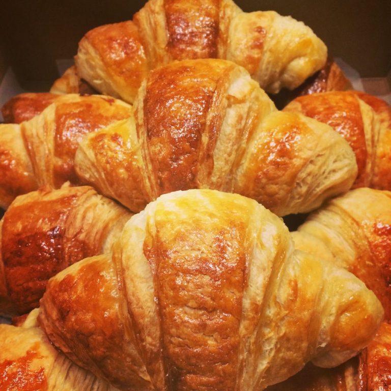 Croissants on a wood surface