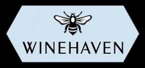 Logo: blue background, black bee, and black letters