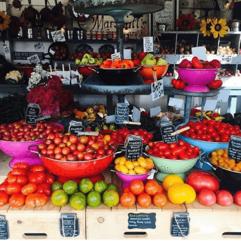 Colorful heirloom tomatoes