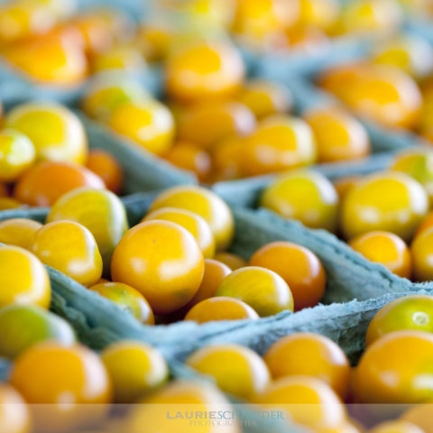 yellow cherry tomatoes closeup