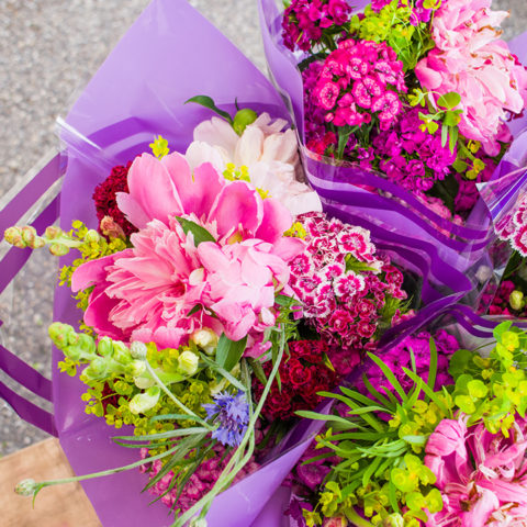 fresh flowers in bouquets