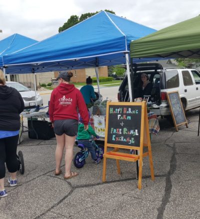 multiple booths at La Crescent farmers market