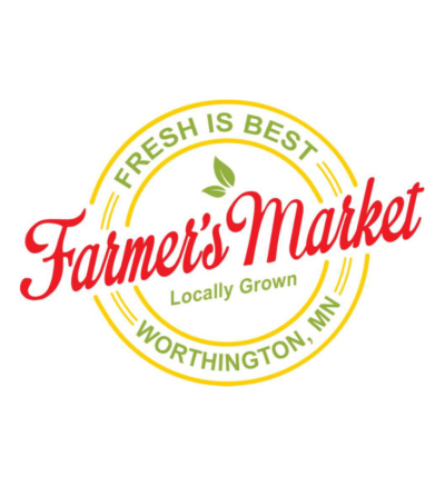 Worthington Farmers Market logo. says "Fresh is best, Locally grown, Wothington, MN, Farmers Market"