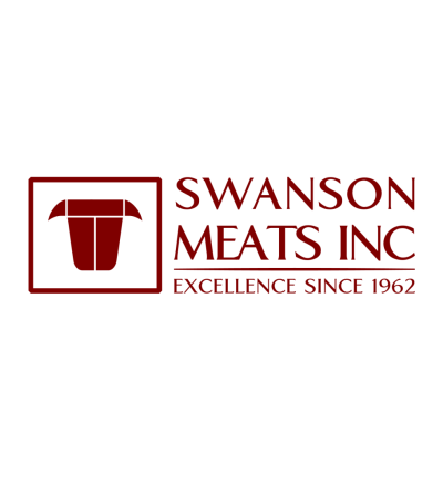 Logo that has the words "Swanson Meats Inc Excellence Since 1962" on it and a block drawing of a longhorn cow.