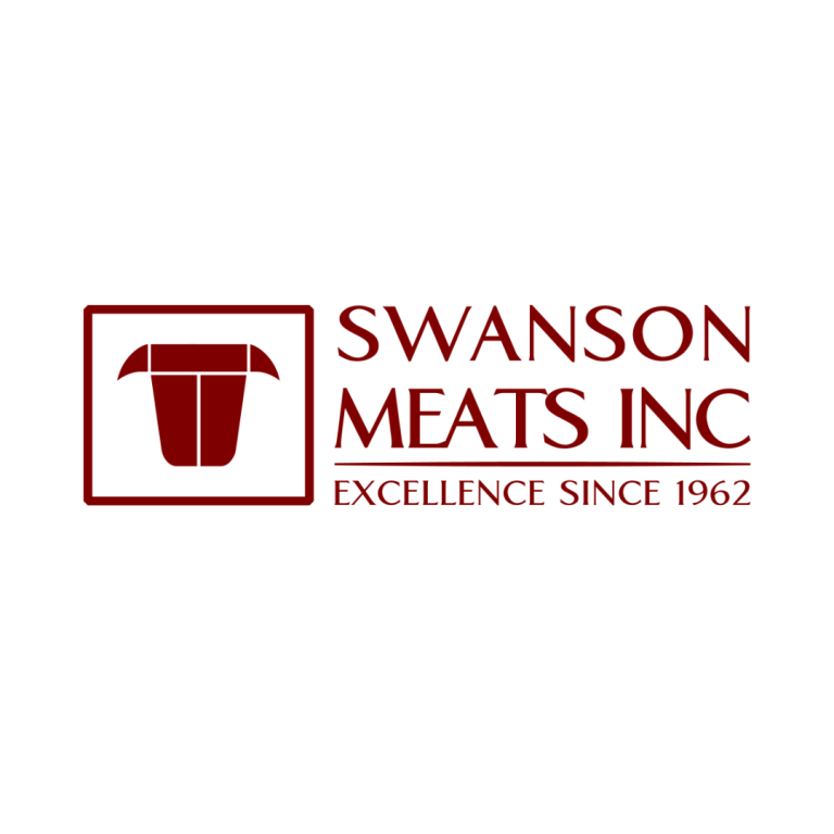 Logo that has the words "Swanson Meats Inc Excellence Since 1962" on it and a block drawing of a longhorn cow.