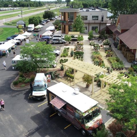 aerial view of the market