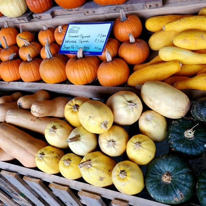 Winter vegetables including pumpkins and squash. Photo Courtesy of The Greensted.