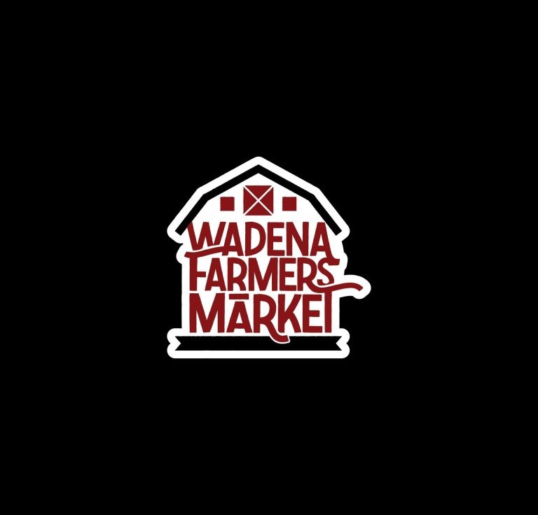 Wadena Farmers Market logo featuring a barn drawing with the words "Wadena Farmers Market" inside.