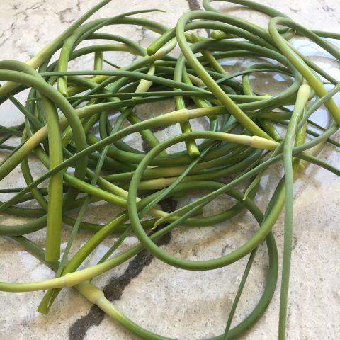 Green garlic scapes