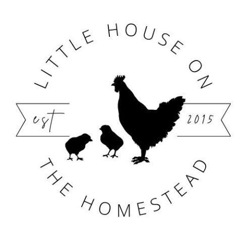 Little House on the Homestead logo, graphics of chicks and chicken, est 2015