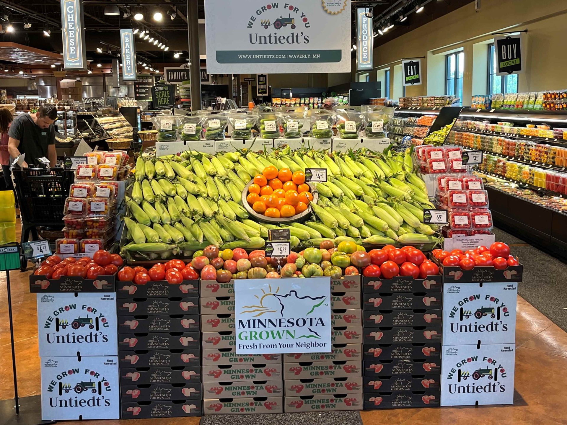 A grocery store produce display at Kowalski's market.