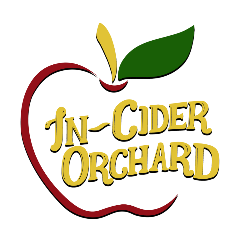 Logo: red apple with gold "In-Cider Orchard" text