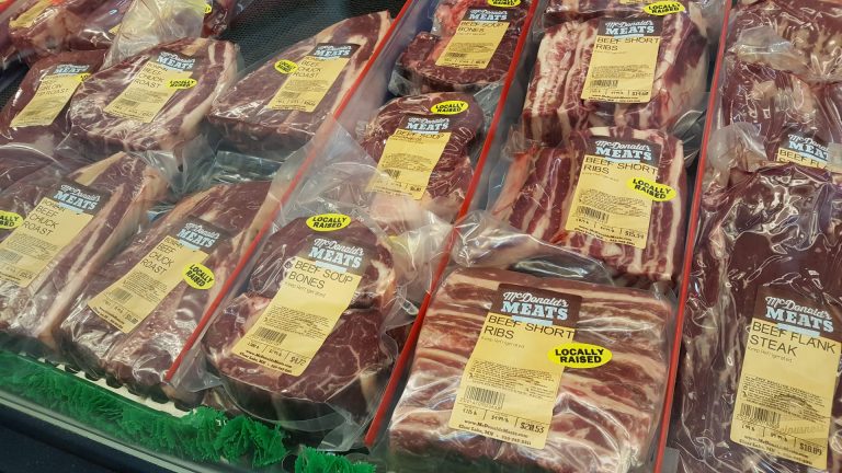 A selection of locally raised beef from McDonald's Meats.