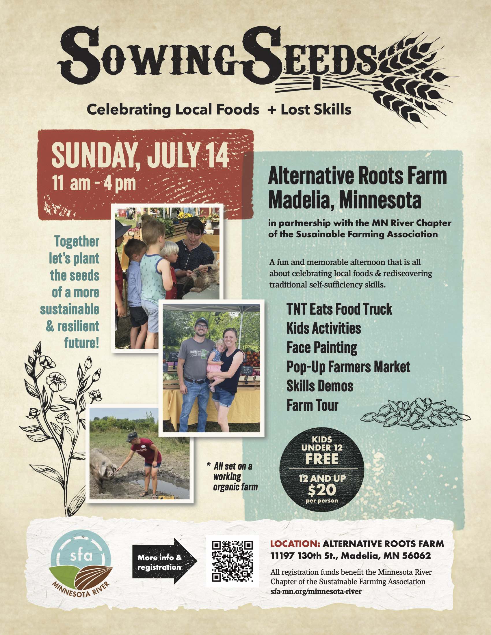 Sowing Seeds Event Flyer. Sunday July 14, 2024.