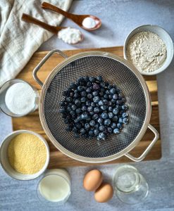 2025.06 Taken Blueberry Cornbread Blueberries and other Ingredients