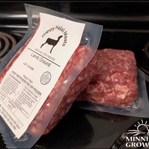 One pound packages of ground lamb meat.
