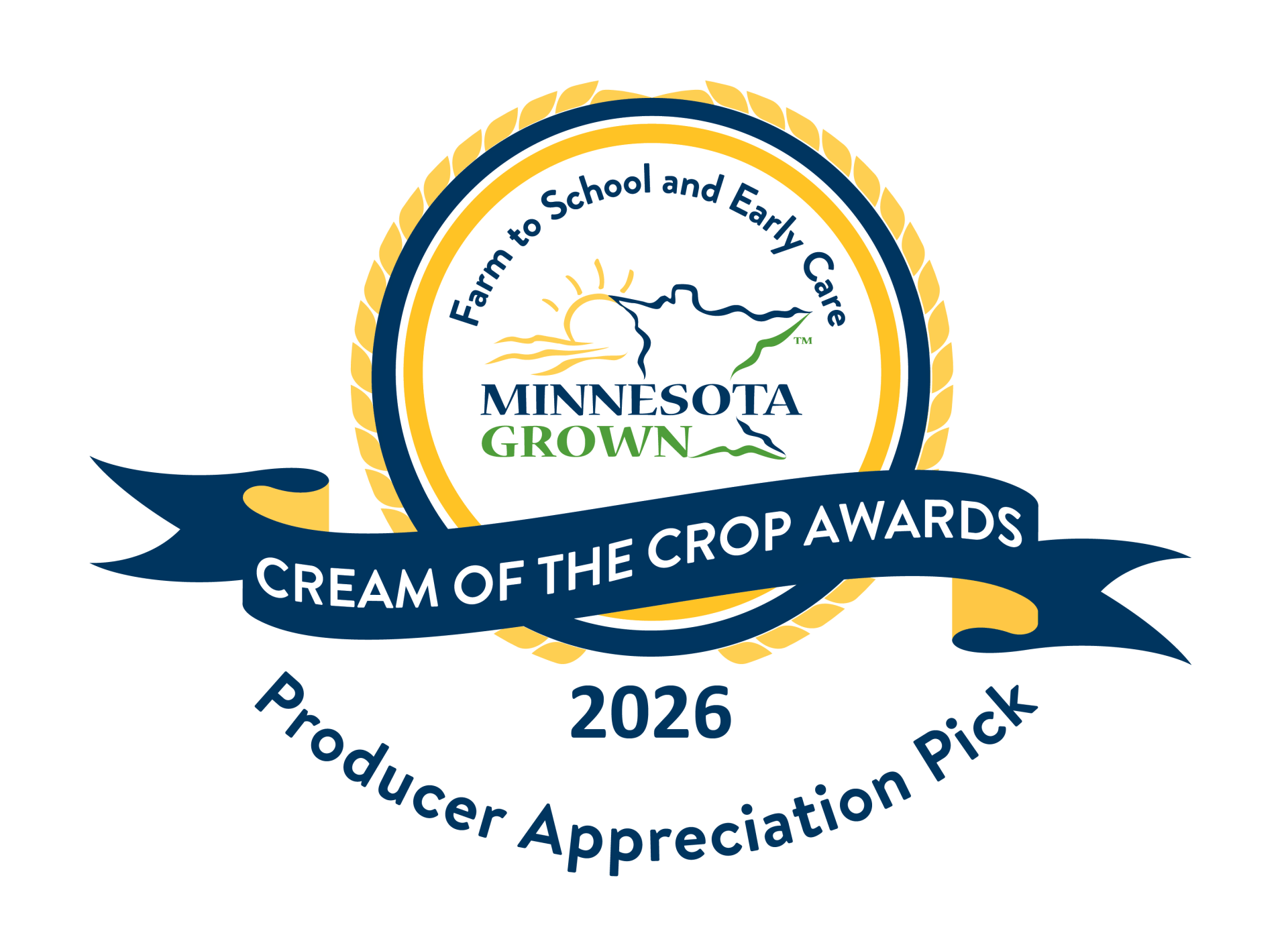 farm to school and early care minnesota grown cream of the crop awards badge 2026 producer appreciation pick
