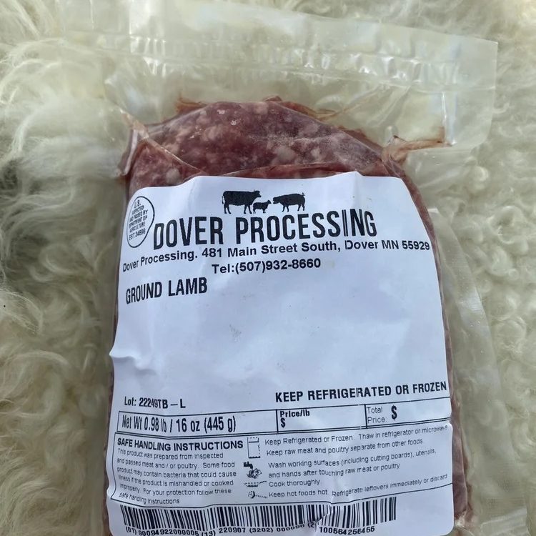 bag of ground lamb meat
