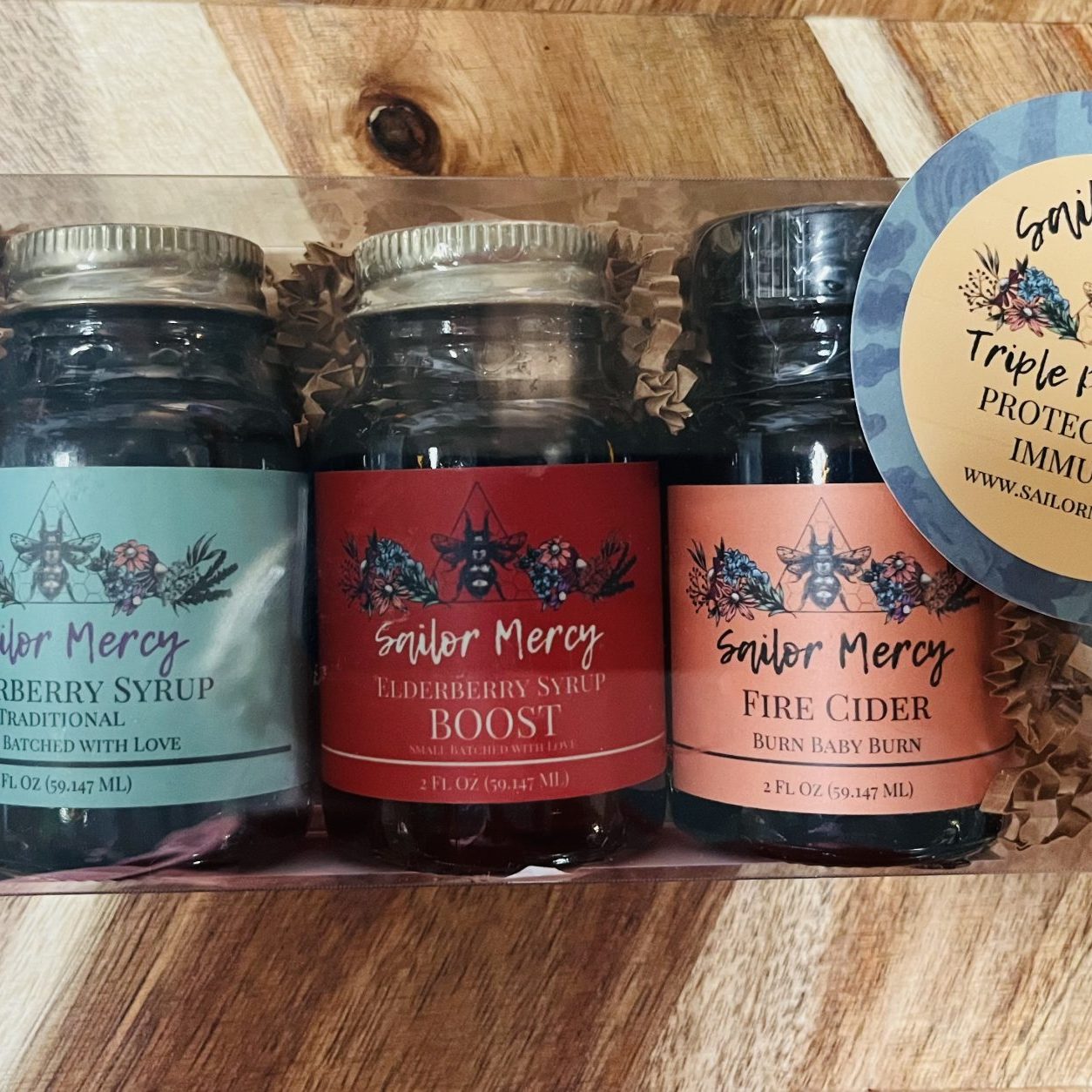 three mini tincture bottles in a box